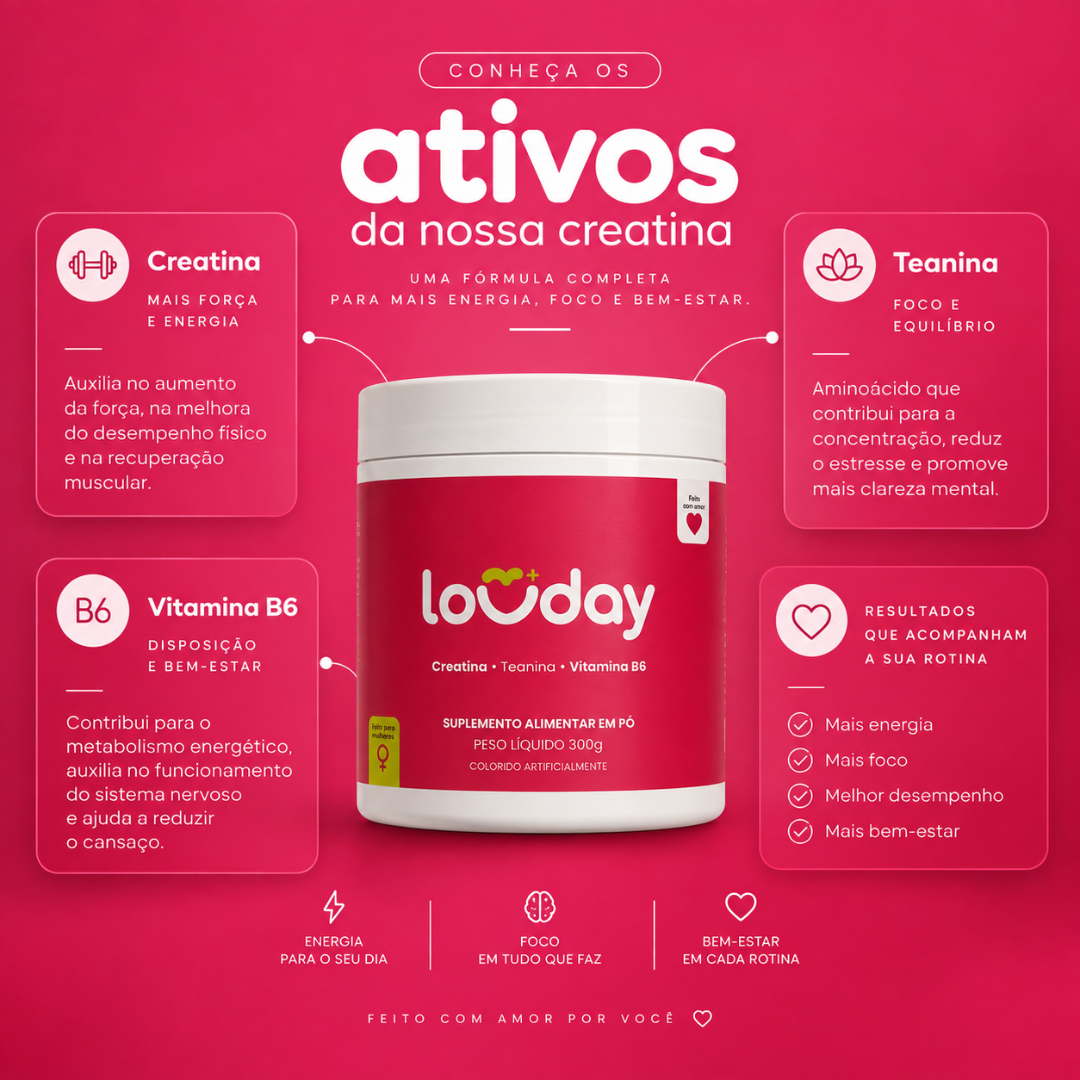 Creatina Lovday 300g Mais Brinde Garrafa Lovday 750ml